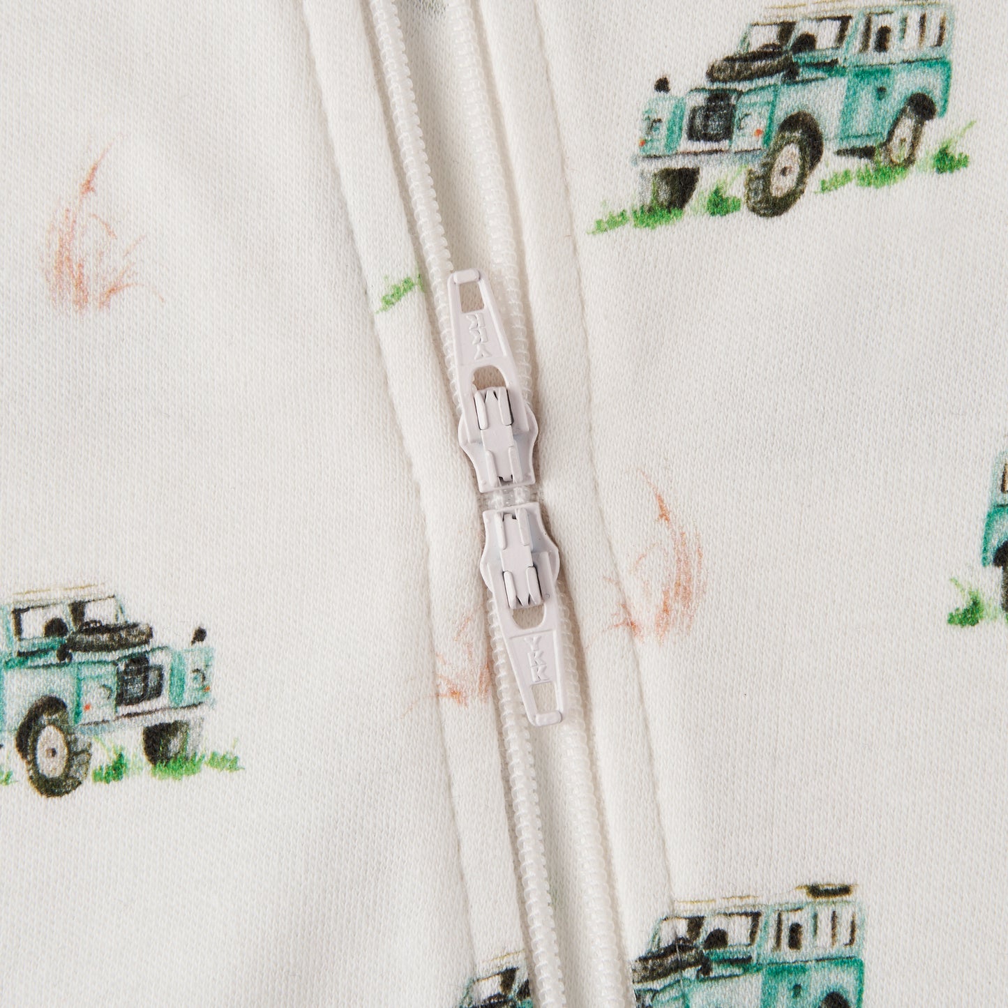 2 Way Zipper Onesie Car Print