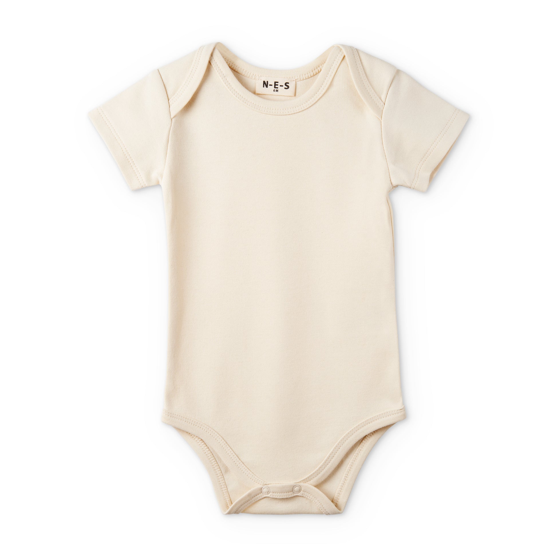 Baby Short Sleeve Bodysuit - Ecru - 0M to 12M