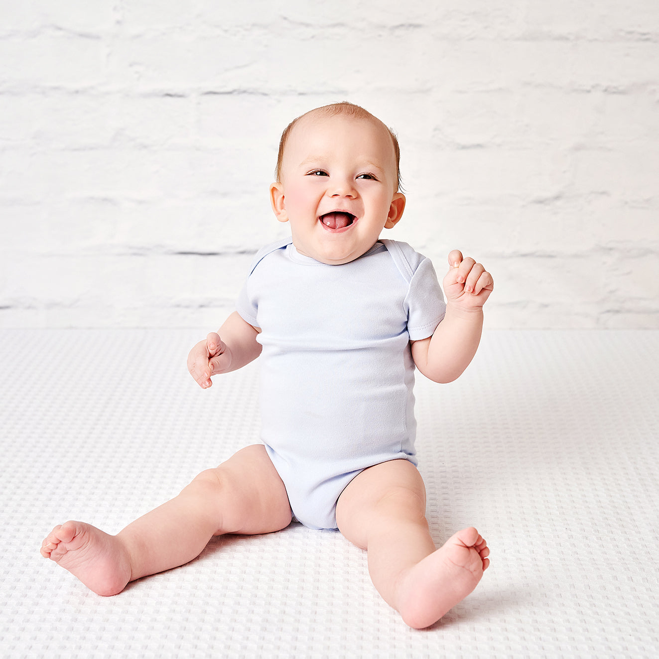 Baby Boy Ribbed Bodysuit - Short Sleeve Boy - 0M to 12M