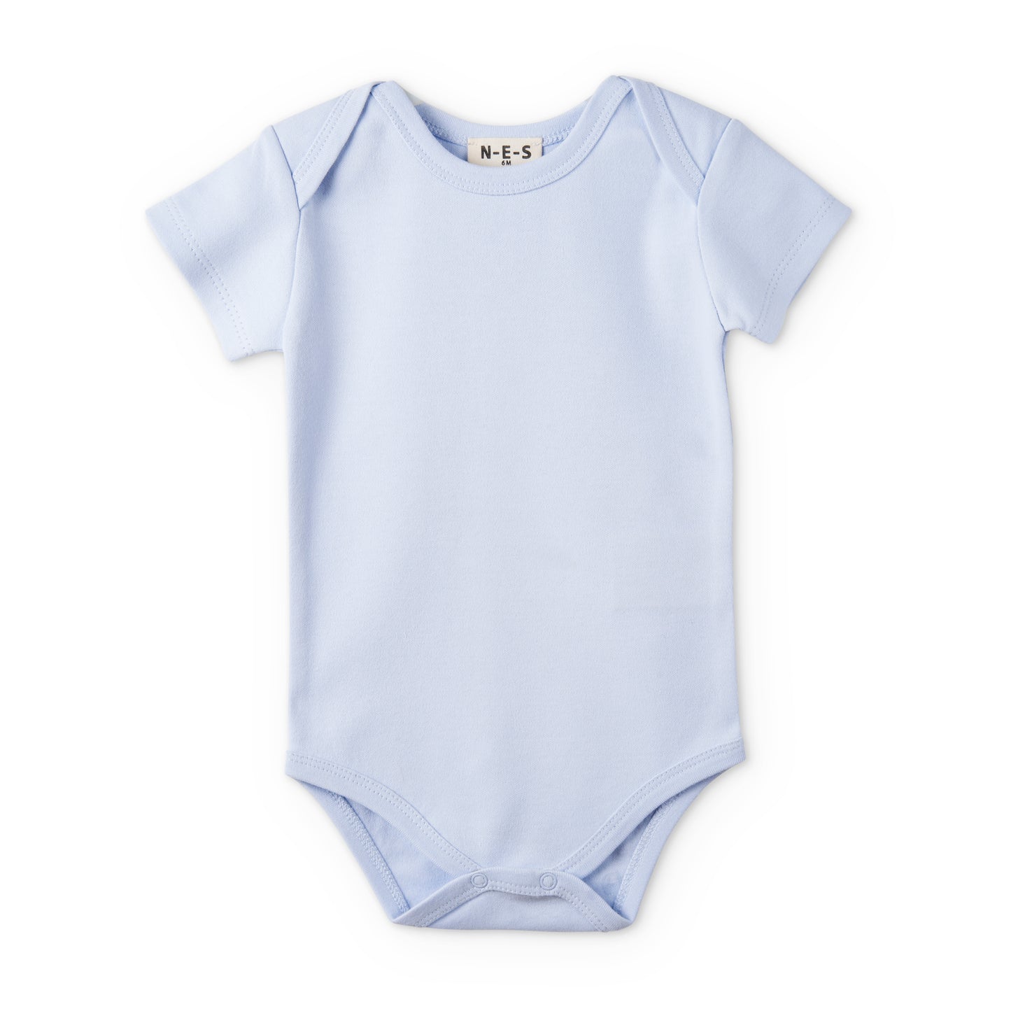 Baby Short Sleeve Bodysuit Ribbed - Blue - 0M to 12M