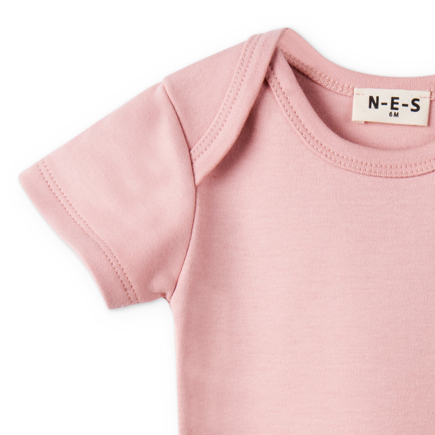 Baby Bodysuit Ribbed - Short Sleeve Mauve - 0M to 12M